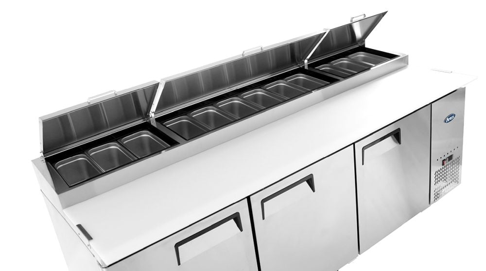 Atosa Three Door Pizza Prep Table Refrigerator MPF8203