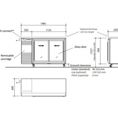 Skope BackBar 2 Glass Sliding Door Fridge BB.2.GSL