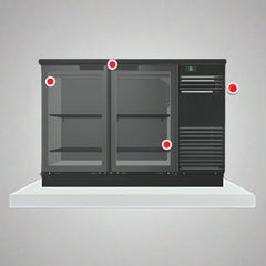 Skope BackBar 2 Glass Swing Door Fridge - BB.2.GSW