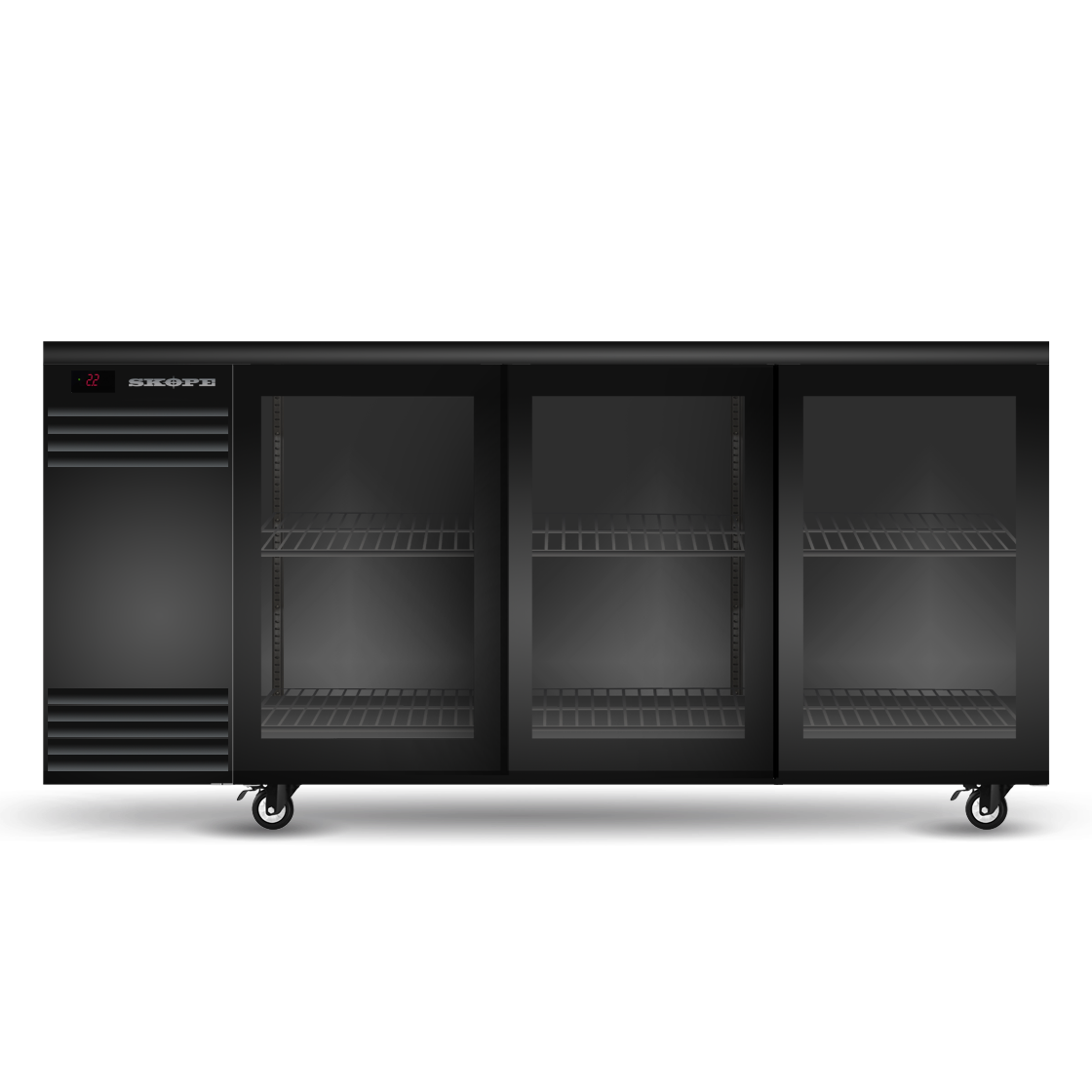 Skope BackBar 3 Glass Sliding Door Fridge BB.3.GSL