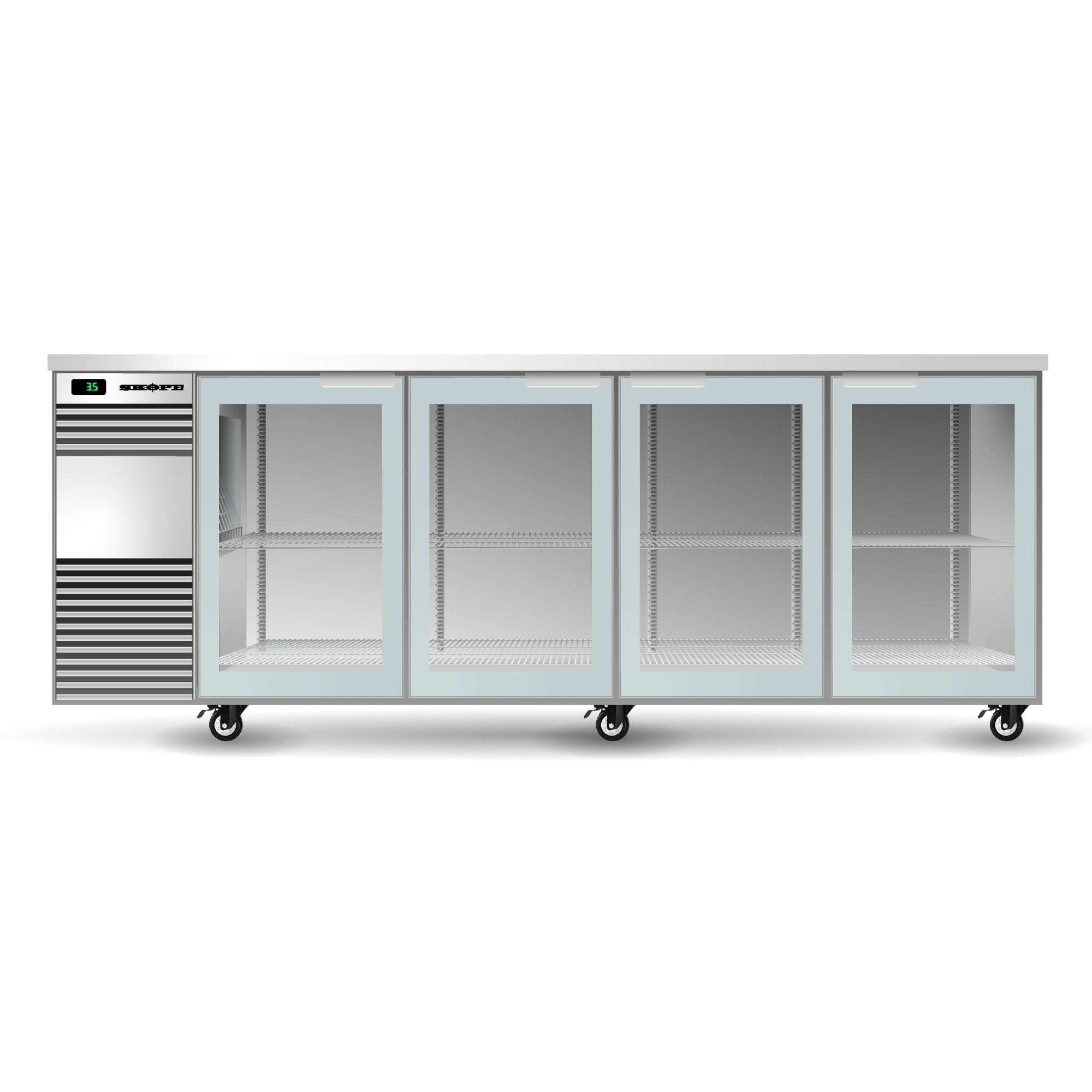 Skope BackBar 4 Glass Swing Door Fridge - BB.4.GSW