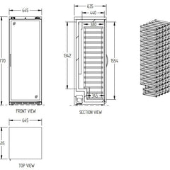 Williams Wine Cabinet - One Door Black Upright Wine Display Refrigerator