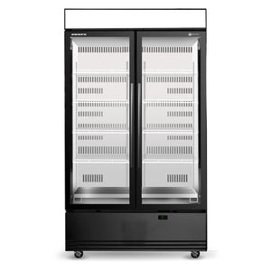 Skope BME1200N-AC 2 Glass Door Display or Storage Fridge, Lit Sign