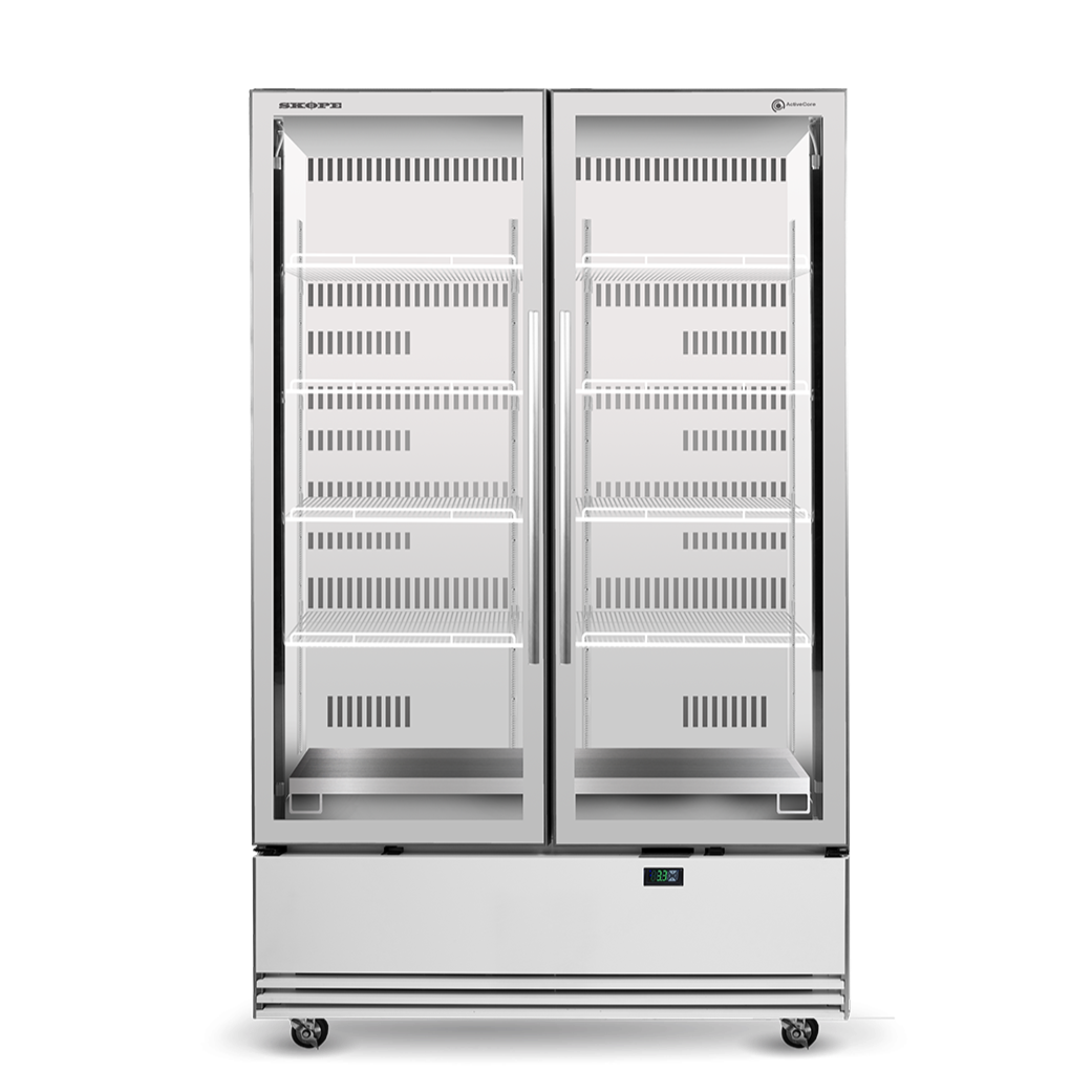 Skope BME1200N-A 2 Glass Door Display or Storage Fridge