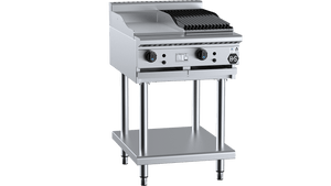 B+S Black Combination 300mm Grill Plate & 300mm Char Broiler Natural Gas