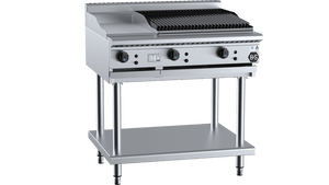 B+S Black Combination 300mm Grill Plate & 600mm Char Broiler LPG