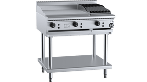 B+S Black Combination 600mm Grill Plate & 300mm Char Broiler Natural Gas