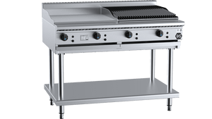 B+S Black Combination 600mm Grill Plate & 600 mm Char Broiler LPG