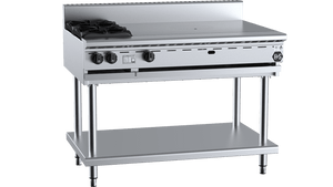 B+S Black Combination Two Open Burners & 900mm Target Top Natural Gas