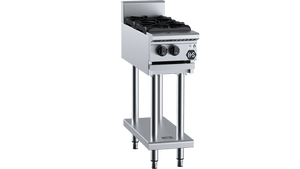 B+S Black Two Burner Boiling Top Cooktop With Stand Natural Gas