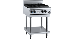 B+S Black Four Burner Boiling Top Cooktop With Stand LPG