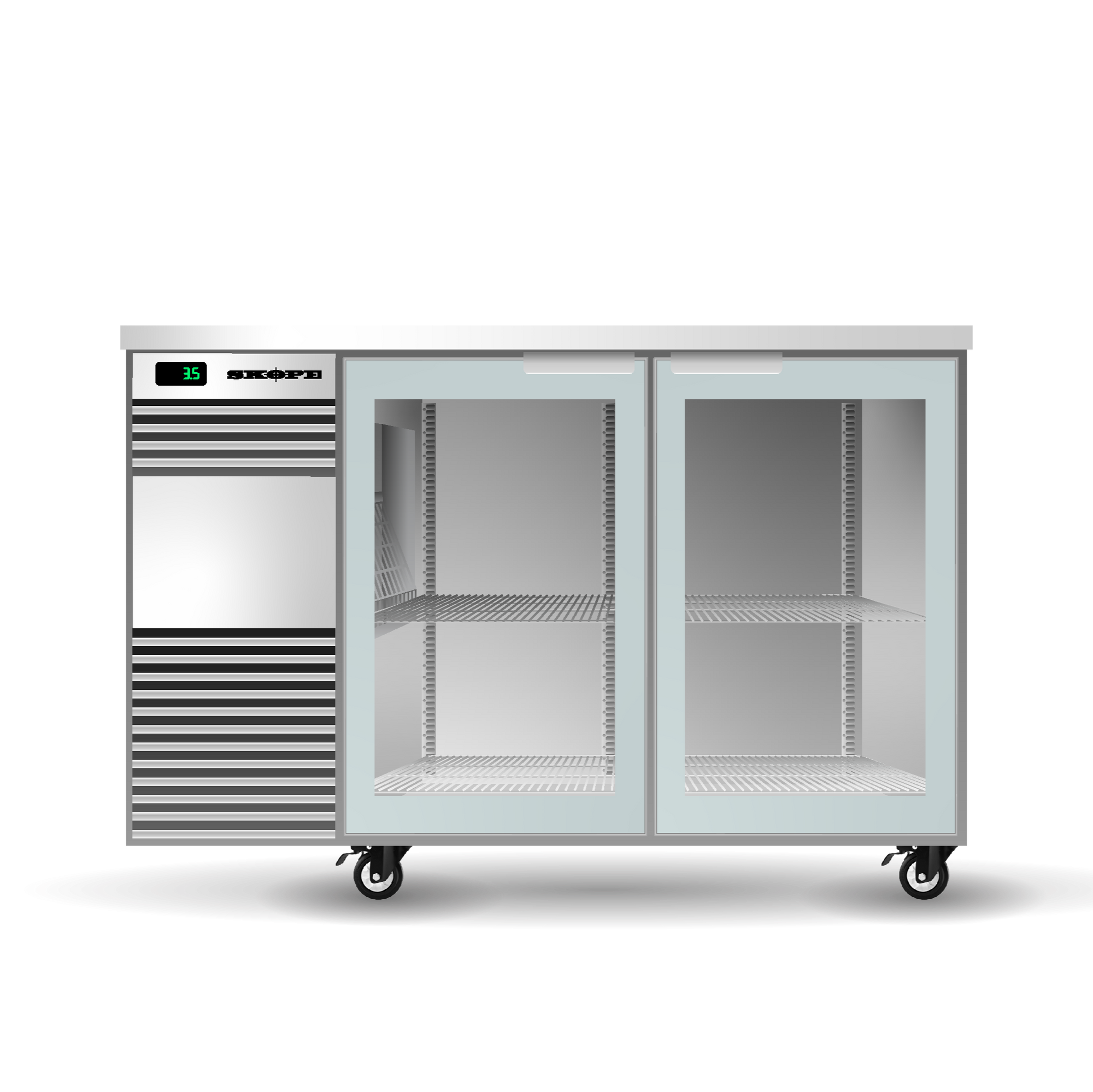 Skope BackBar 2 Glass Swing Door Fridge - BB.2.GSW