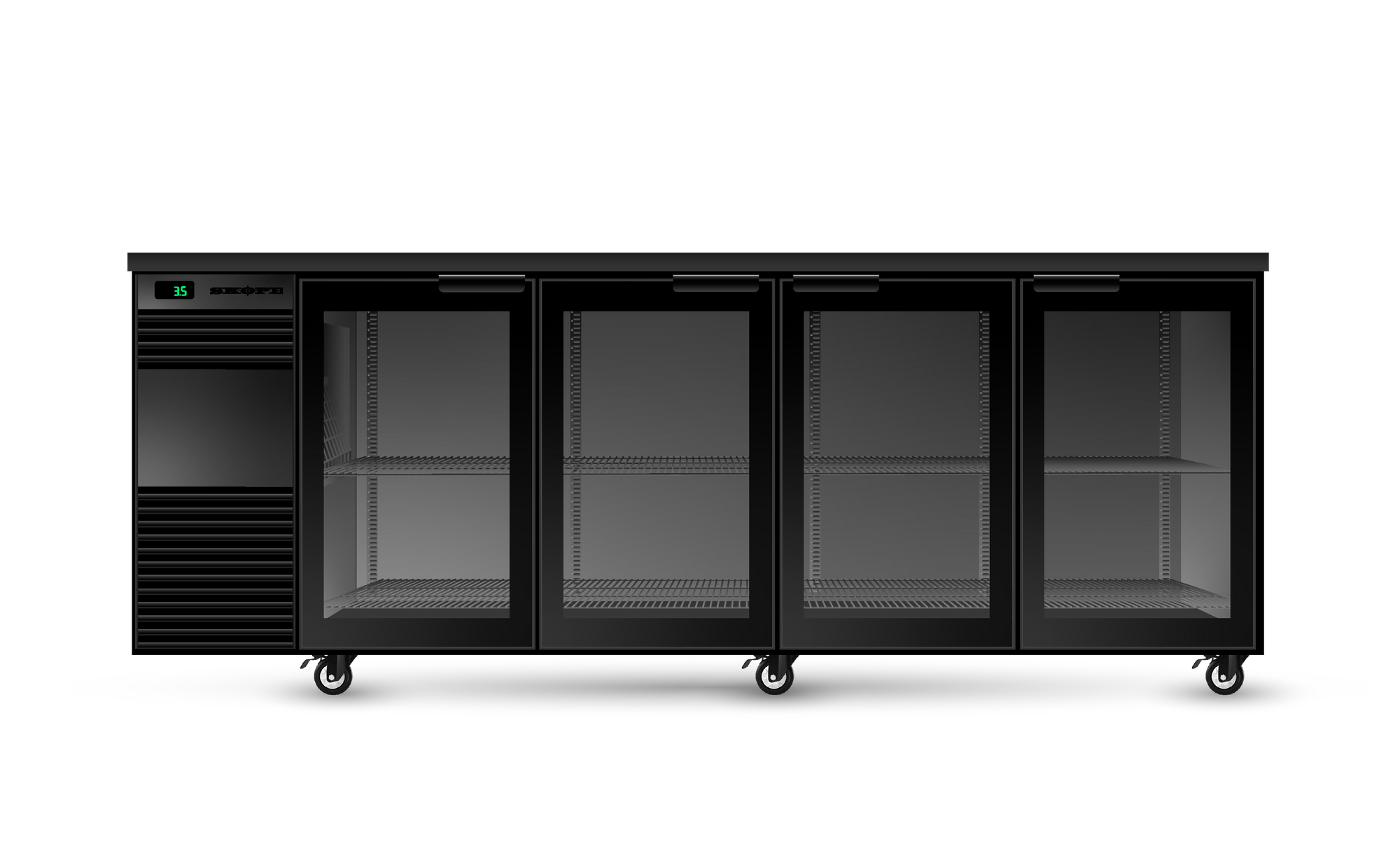 Skope BackBar 4 Glass Swing Door Fridge - BB.4.GSW