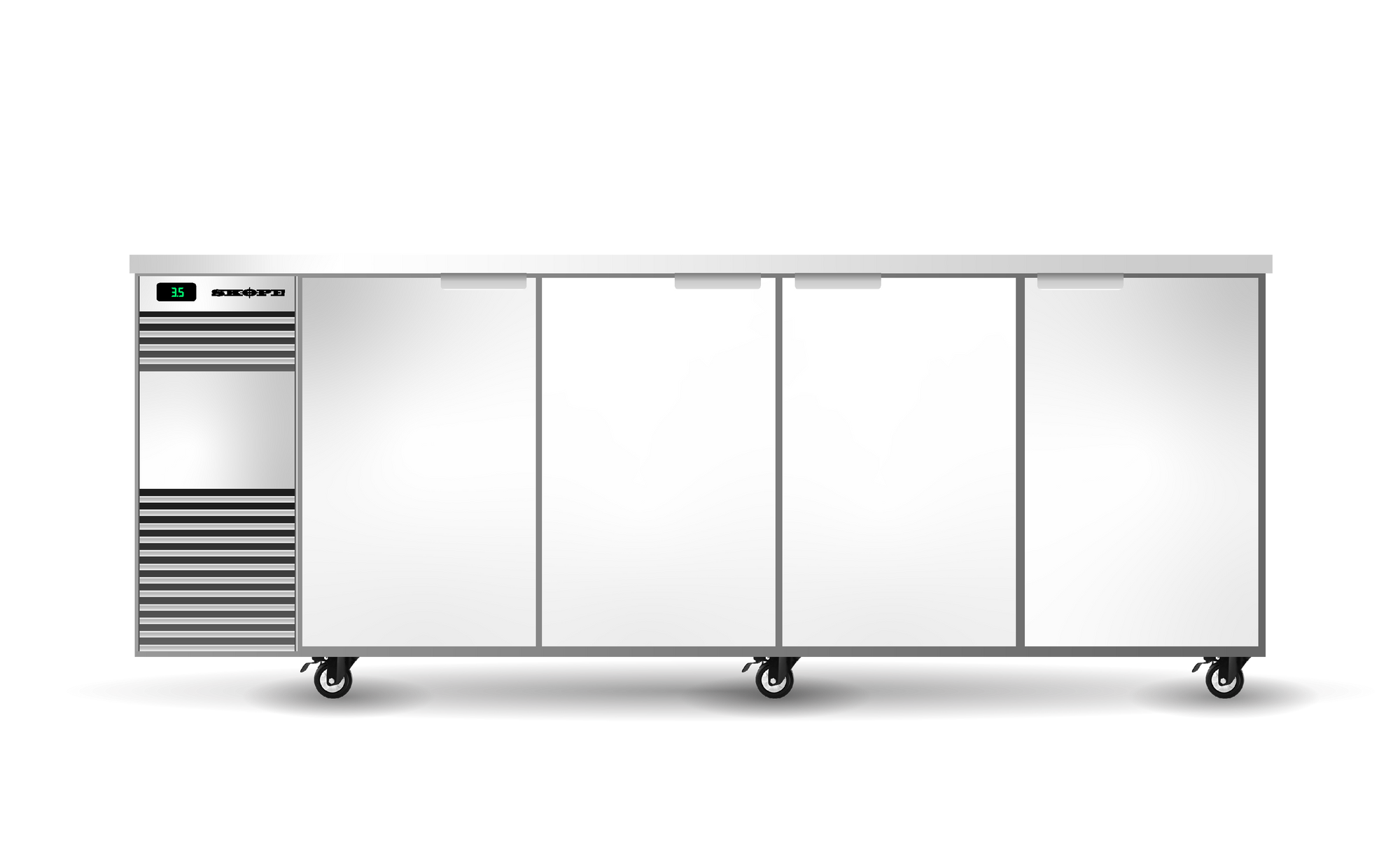 Skope BackBar 4 Solid Swing Door Fridge