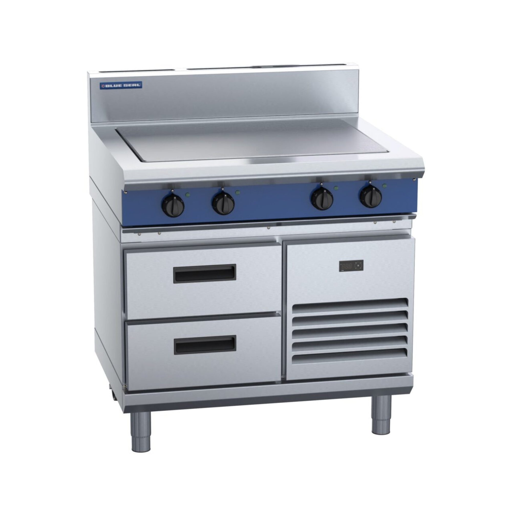 Blue Seal Evolution Series E57-RB - 900mm Electric Solid Top - Refrigerated Base