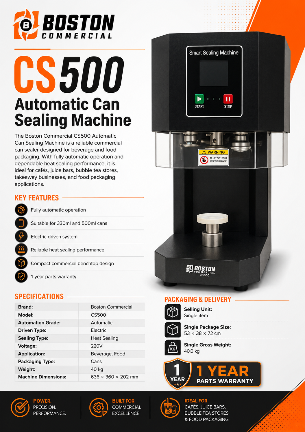 Boston Commercial Automatic Can Sealing Machine CS500
