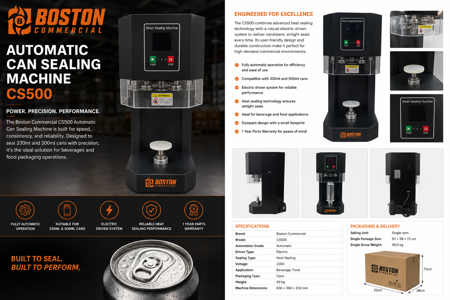 Boston Commercial Automatic Can Sealing Machine CS500
