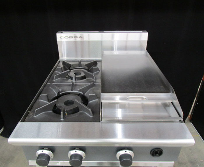 Cobra C6C - 600mm Two Burner / Griddle Gas Cooktop C6CF-N - Warehouse Clearance