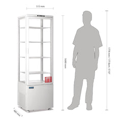 Polar C-Series Curved Glass Door Display Fridge Upright White 235Ltr CB509-A