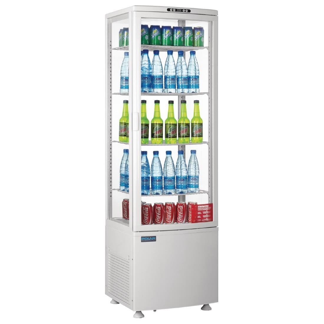 Polar C-Series Curved Glass Door Display Fridge Upright White 235Ltr CB509-A