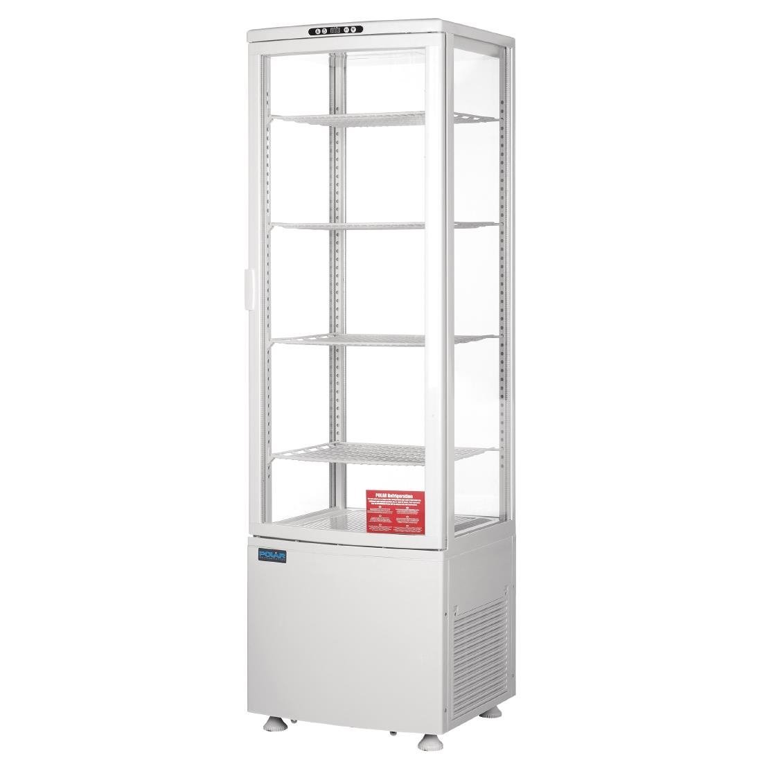 Polar C-Series Curved Glass Door Display Fridge Upright White 235Ltr CB509-A