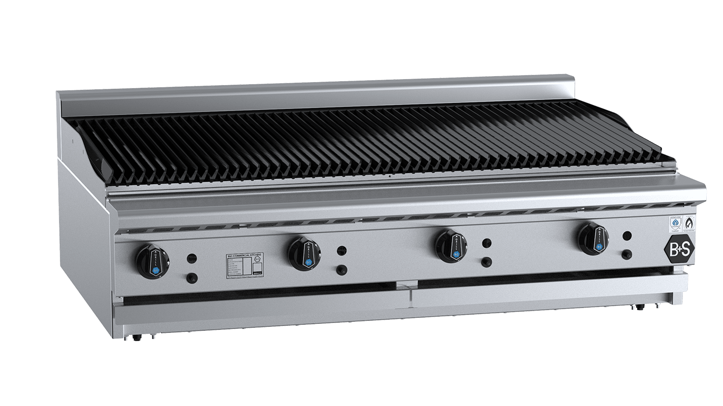 B+S Black Char Broiler 1200mm Bench Mounted LPG