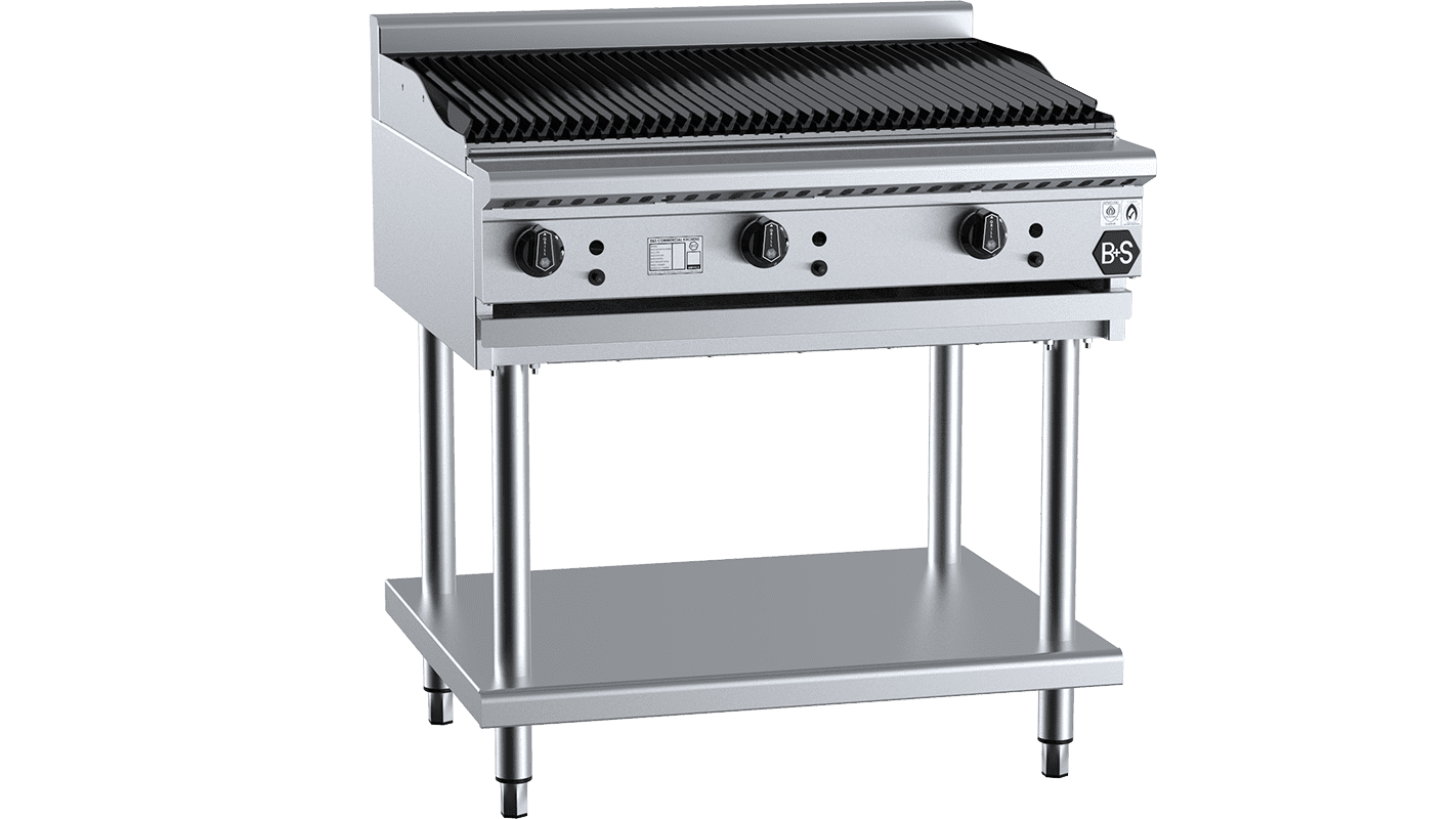 B+S Black Char Broiler 900mm Natural Gas