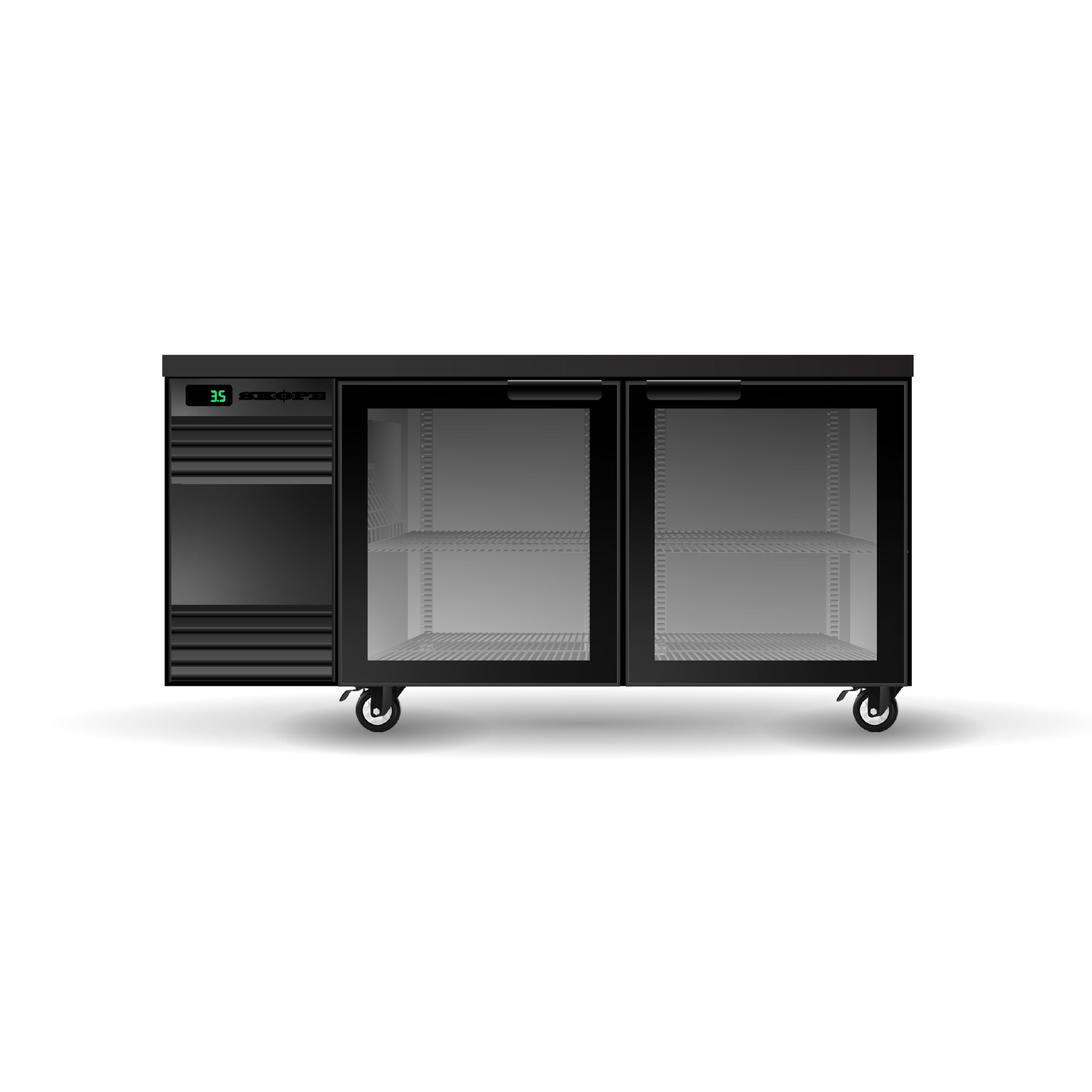 Skope BackBar 2 Glass Swing Door CounterLine Fridge - CL.2.GSW