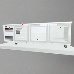 Skope BackBar 3 Glass Swing Door CounterLine Fridge - CL.3.GSW