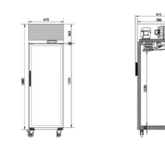 Besttop Single Glass Door Upright Fridge 470L CRT24-1SG