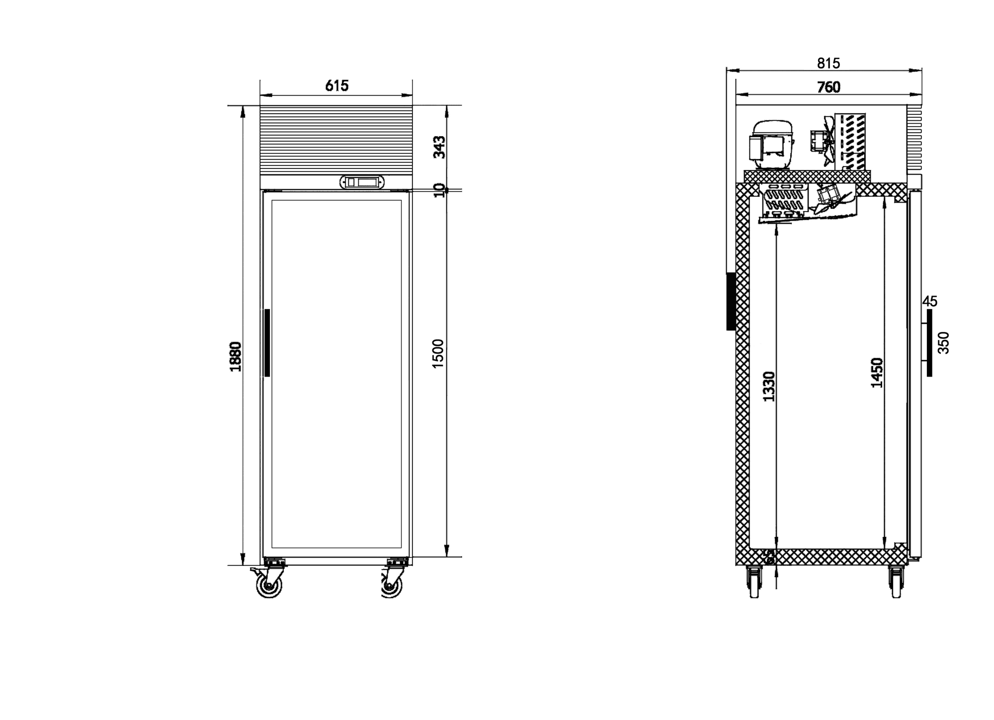 Besttop Single Glass Door Upright Fridge 470L CRT24-1SG
