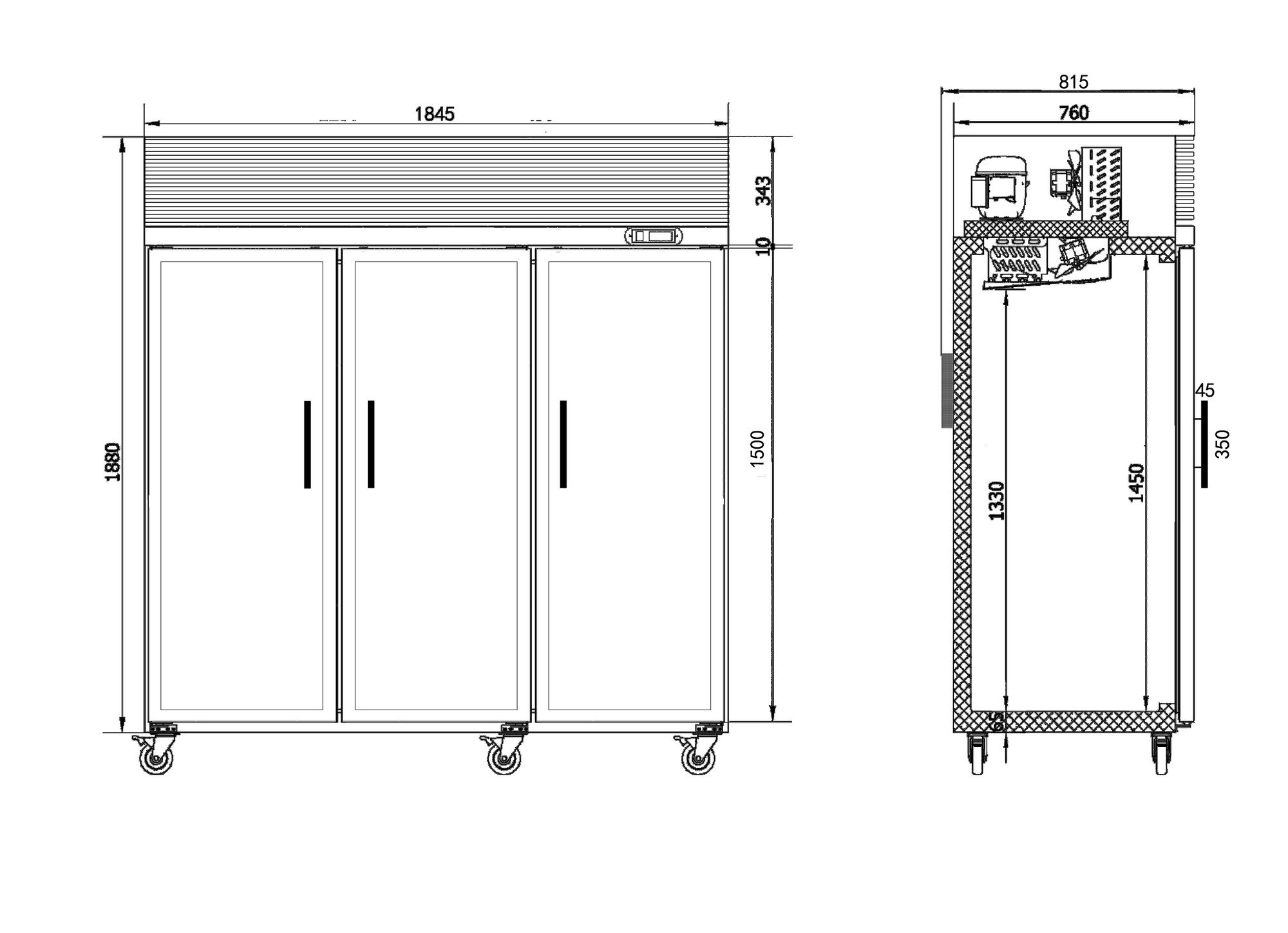 Besttop Dual Compressor Three Door Upright Freezer 1590L CFT72-3