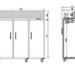 Besttop Three Door Upright Fridge 1590L CRT72-3