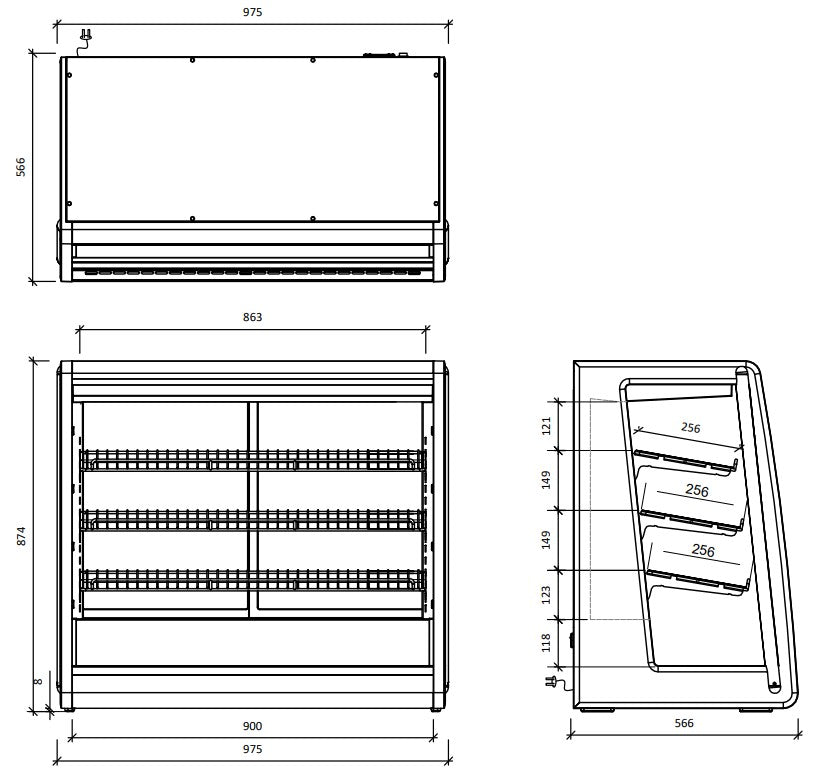 Bonvue Chilled Angled Counter-Top Food Display - CTA-246