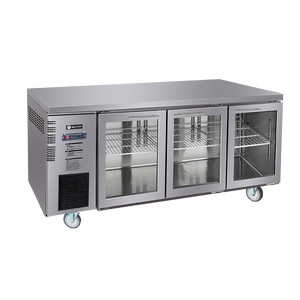 Besttop Under Bench Glass Door Fridge 1800mm 460L CUR18-3SG