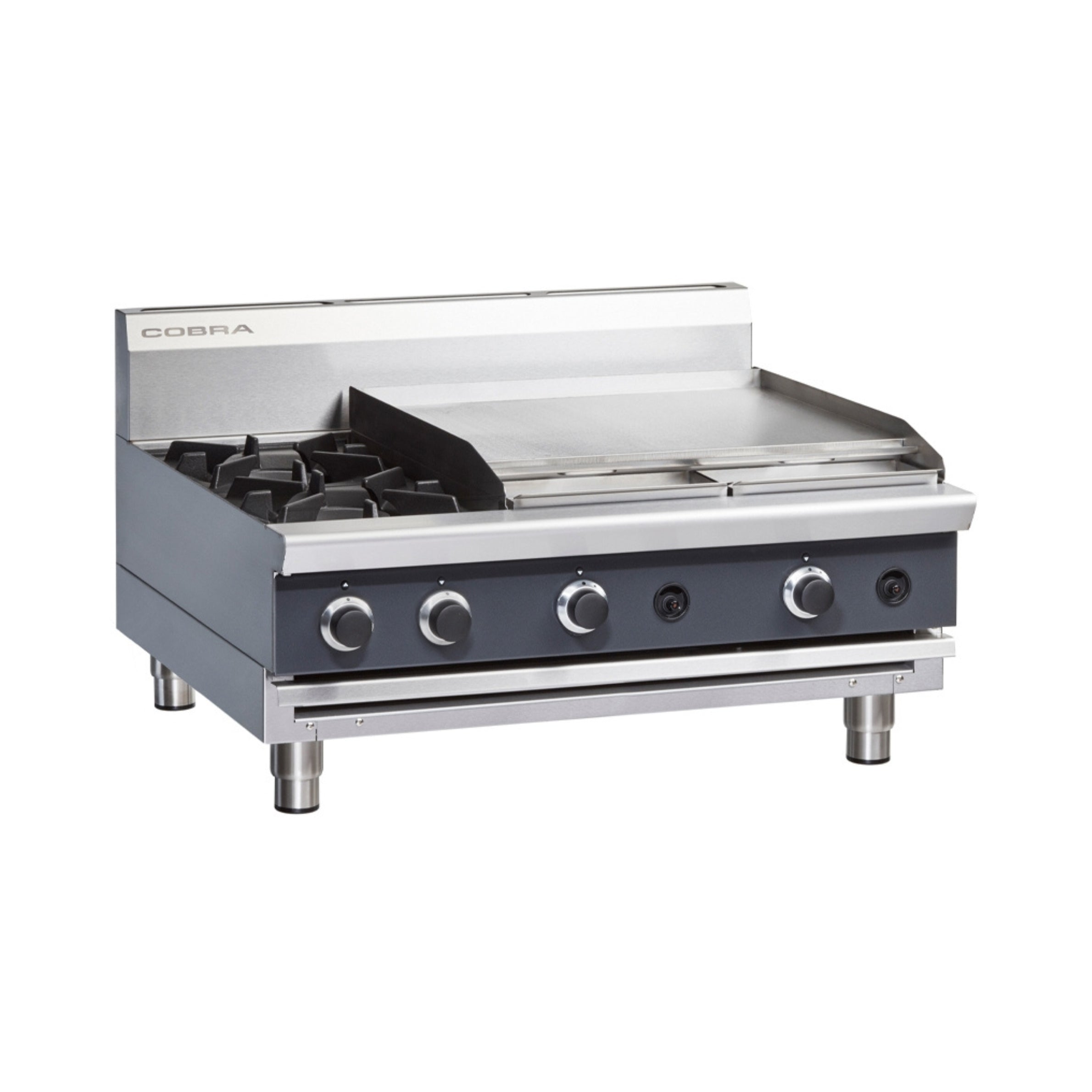 Cobra C9B-B 900mm Two Burner / Griddle Gas Cooktop - Bench Model