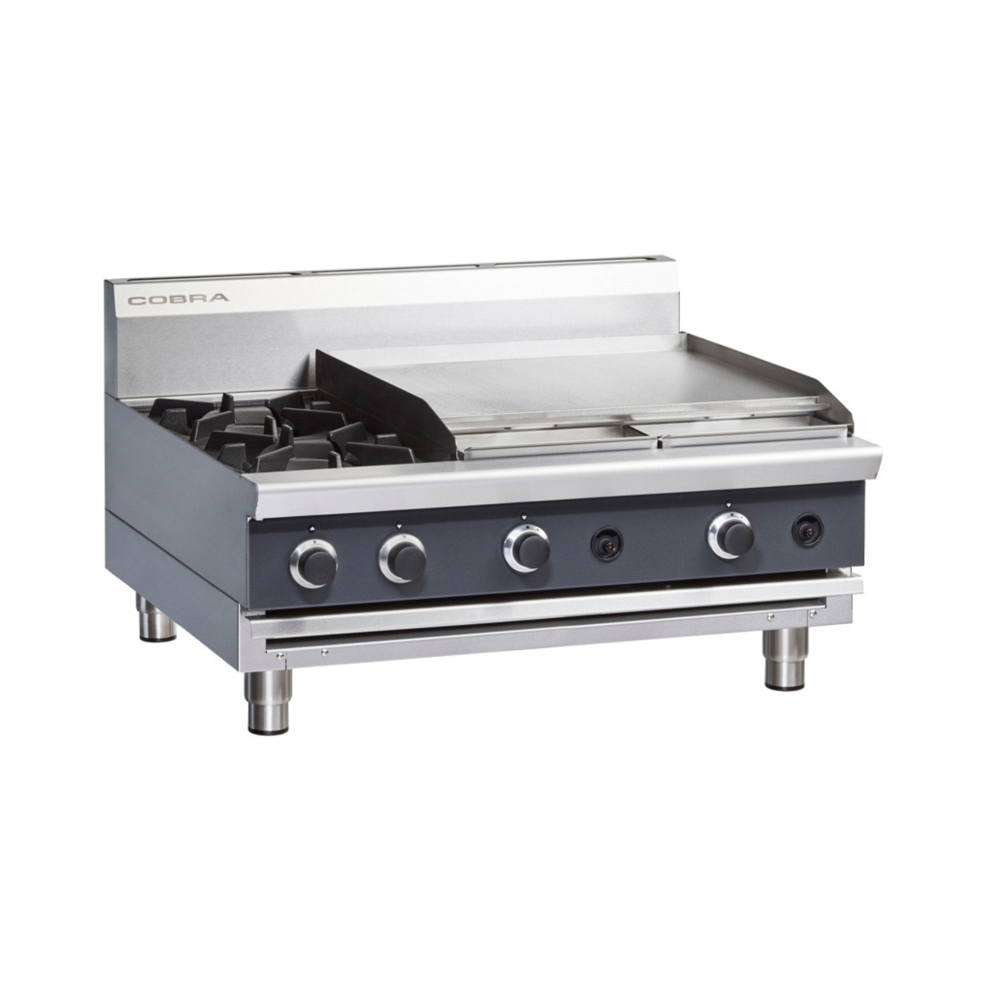 Cobra C9B-B 900mm Two Burner / Griddle Gas Cooktop - Bench Model