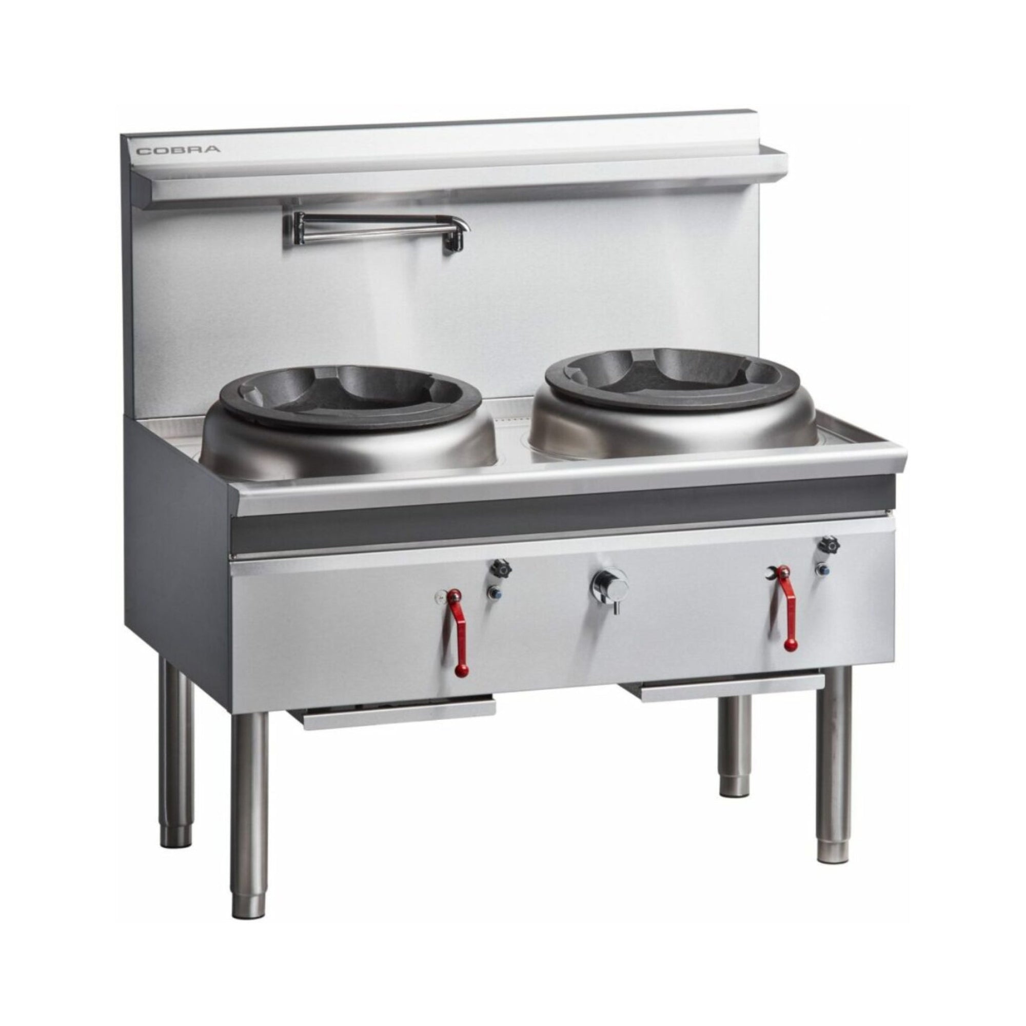 Cobra CW2H-CD - 1200mm Gas Waterless Wok with 1 Chimney burner and 1 Duckbill burner