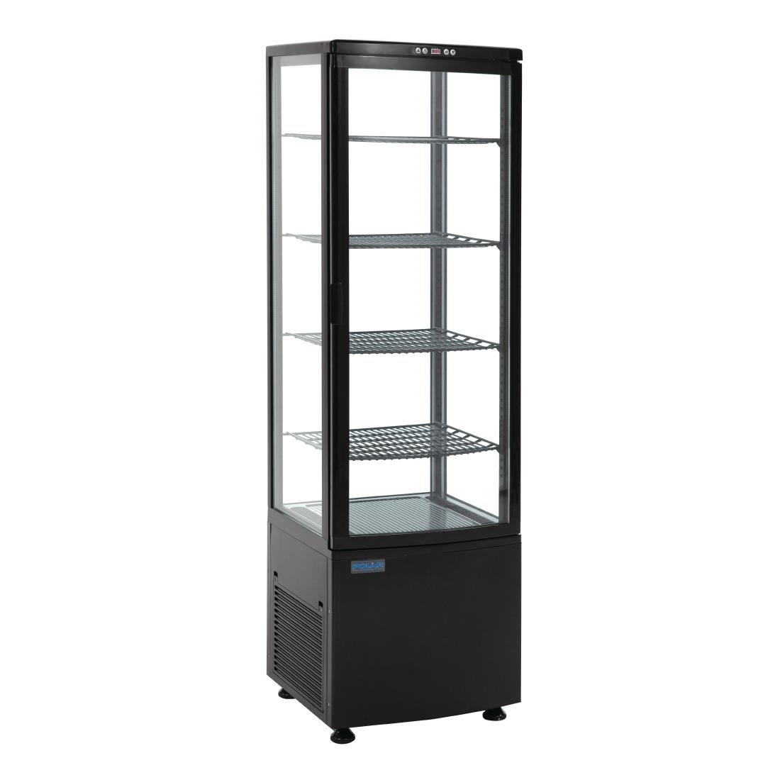 Polar C-Series Curved Glass Door Display Fridge Upright Black 235Ltr DP289-A