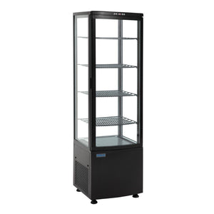 Polar C-Series Curved Glass Door Display Fridge Upright Black 235Ltr DP289-A