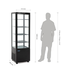 Polar C-Series Curved Glass Door Display Fridge Upright Black 235Ltr DP289-A