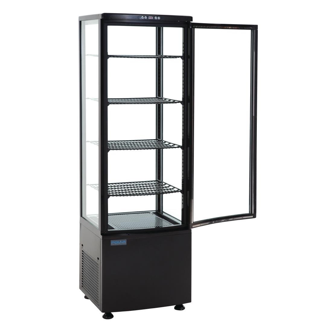 Polar C-Series Curved Glass Door Display Fridge Upright Black 235Ltr DP289-A