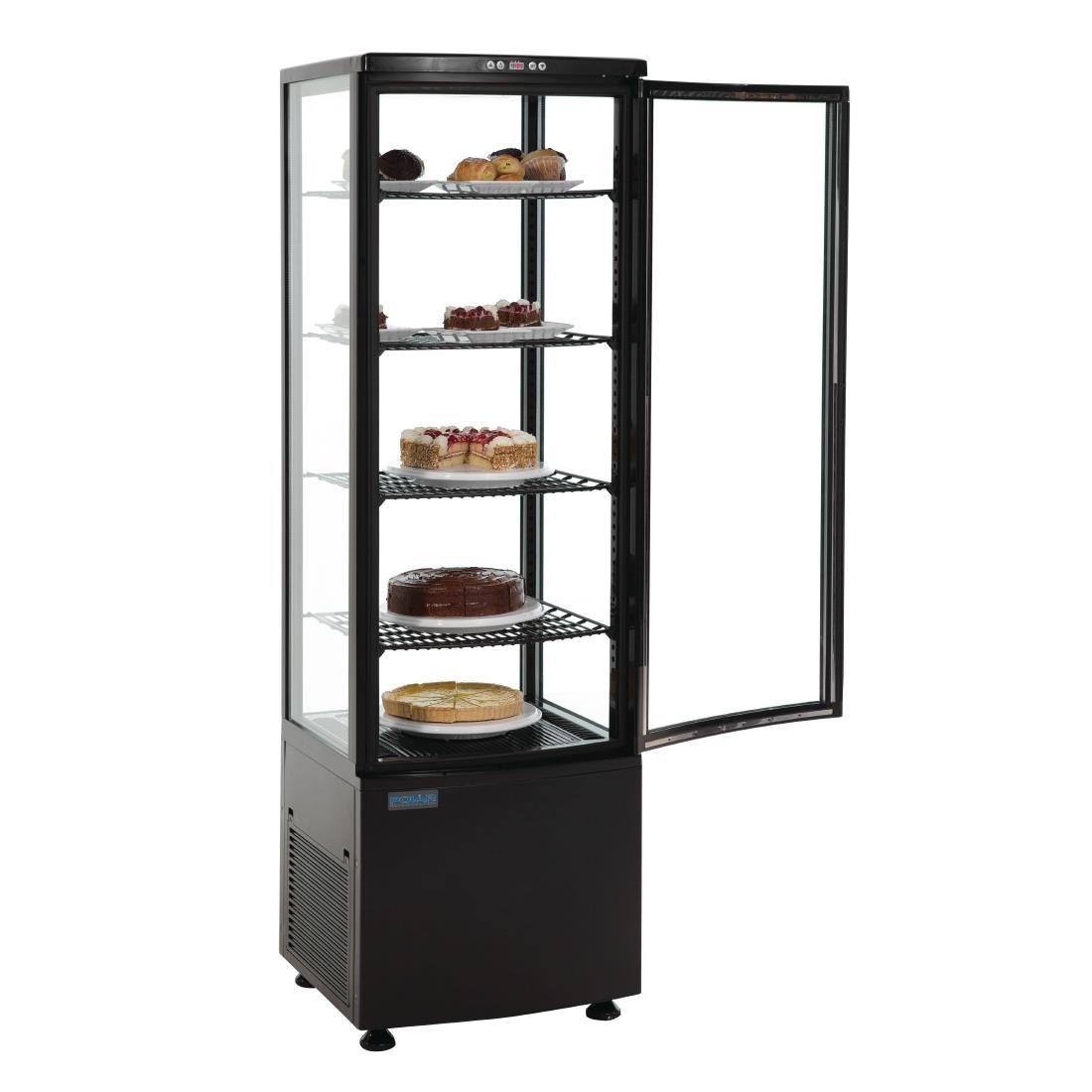 Polar C-Series Curved Glass Door Display Fridge Upright Black 235Ltr DP289-A