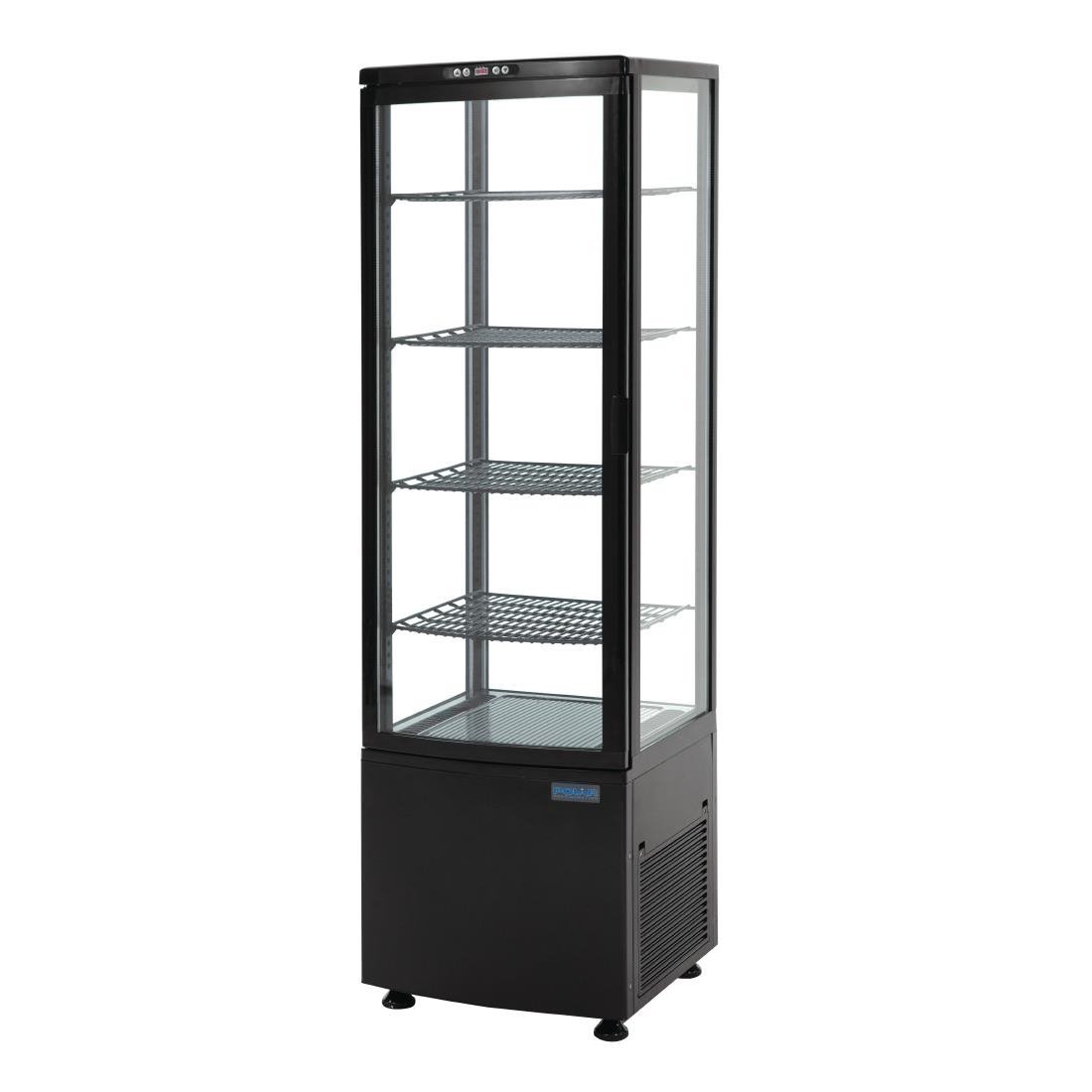 Polar C-Series Curved Glass Door Display Fridge Upright Black 235Ltr DP289-A