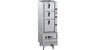 K+ Triple Deck Three Tier Gas Steamer 600mm Natural Gas