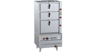 K+ Triple Deck Three Tier Gas Steamer 900mm Natural Gas