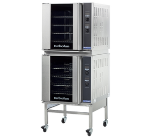 Turbofan E32D4/2C - Full Size Tray Digital Electric Convection Ovens Double Stacked With Castor Base Stand