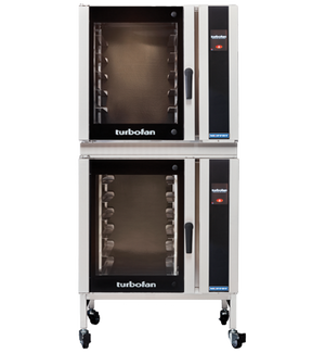 Turbofan E35T6-30/2C - Full Size Electric Convection Oven Touch Screen Control with Castor Base Stand Double Stacked