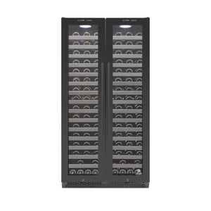 Vinotemp 184-Bottle Dual-Zone Wine Cooler Built in or Free standing French Door