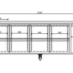 FED-X S/S Eight-Door Bench Fridge with Drawers - XUB7C22S4D